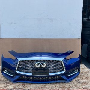  Q60 2017-2022 OEM FRONT BUMPER COVER W/ PDC SENSORS ASSEMBLY (BLUE)